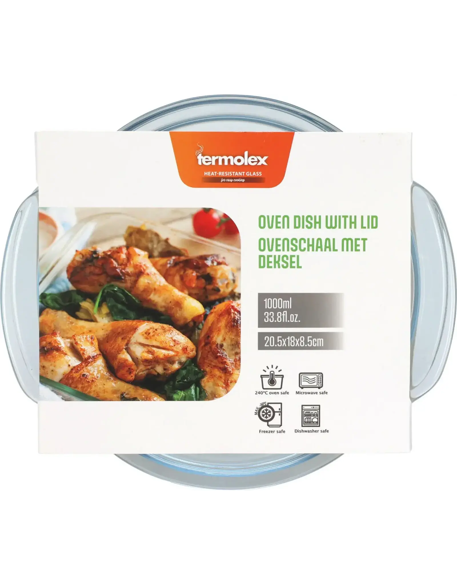 termolex Termolex Ovenschaal glas met deksel 2,0 L