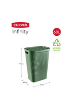 CURVER Curver Infinity wasbox dots 60L - groen