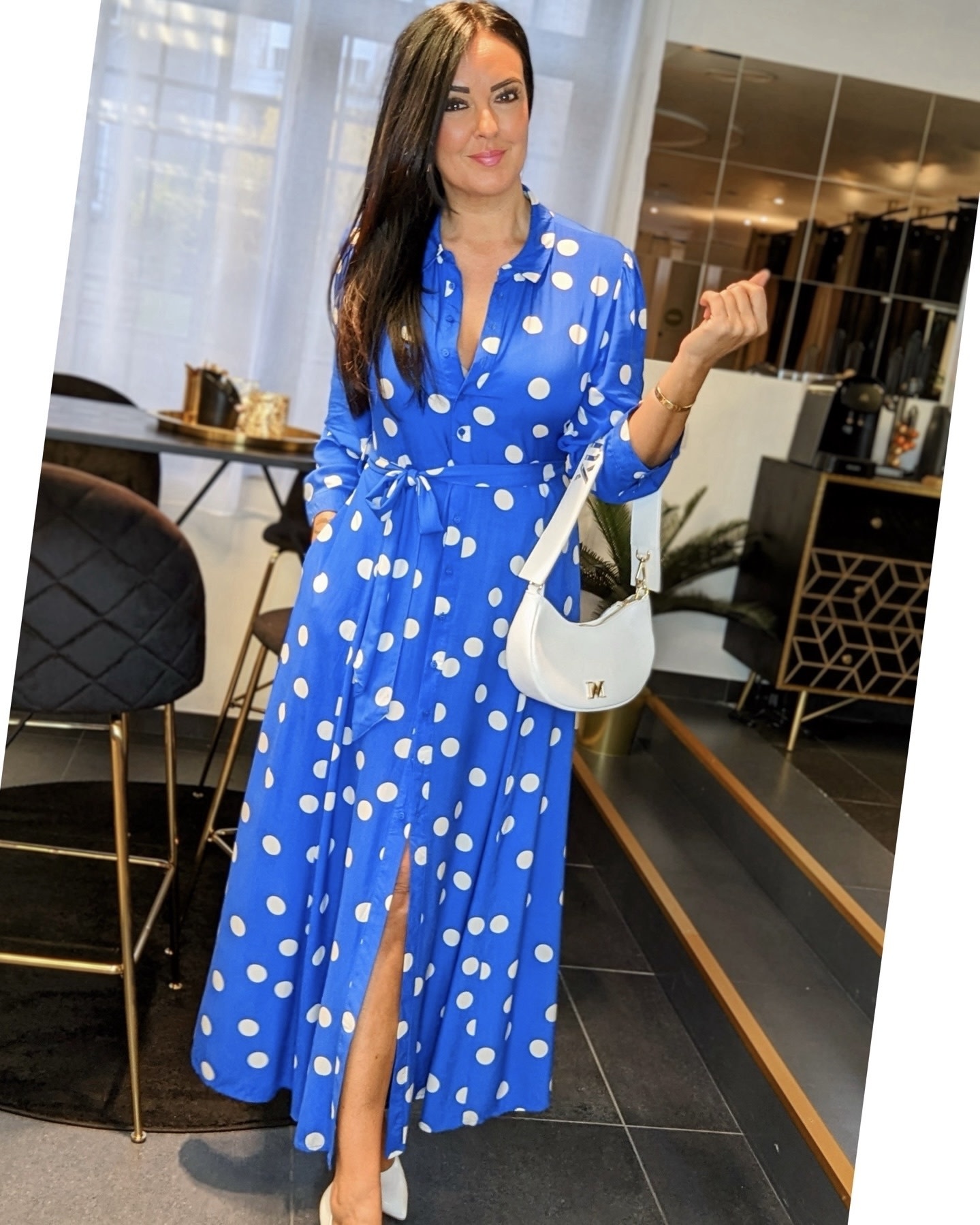 Robe pois bleu hotsell