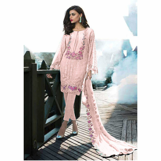 Salwar Kameez in Rosé, Pink- Stoffpaket-halbgenäht