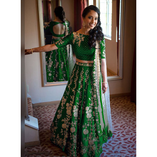 Lehenga Choli in Grün