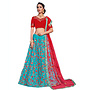 Lehenga Choli in Türkis, Rot