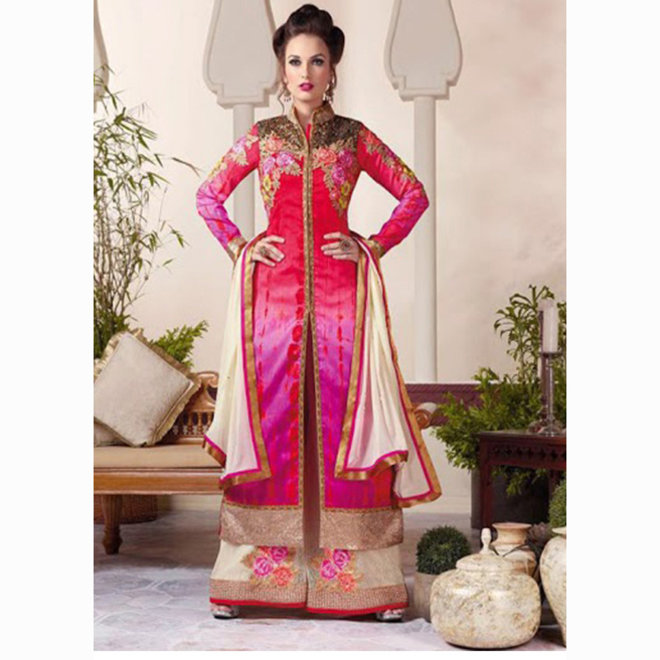 Elegantes Salwar in Pink, Creme