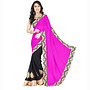 Lehenga Sari in Schwarz, Pink