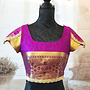 Saribluse "handmade" in Magenta mit Gold