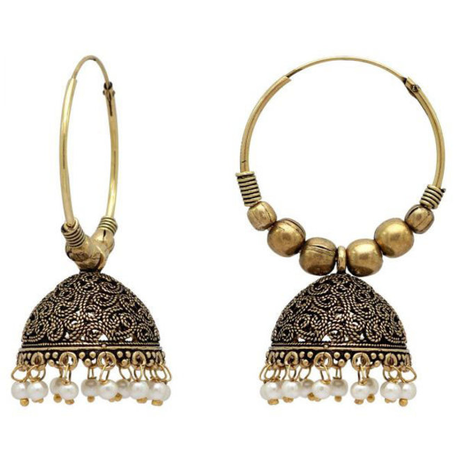 Indische Jhumka Ohrringen vergoldet