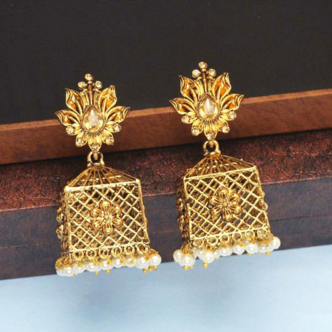 Indische Jhumka Ohrringen vergoldet