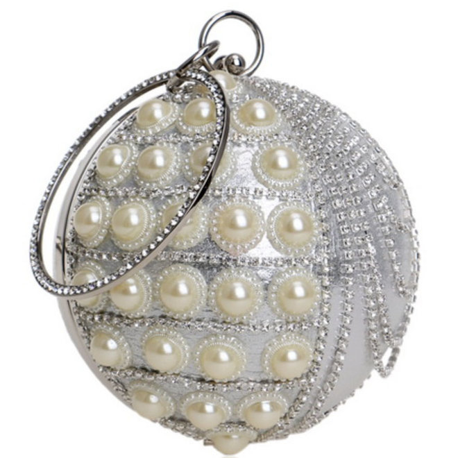 Clutch,  Abendtasche mit Perlen