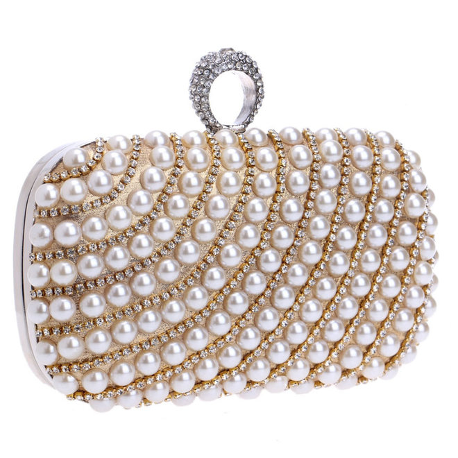 Clutch,  Abendtasche mit Perlen