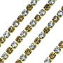 Kristallkette Gold-Klar (3 mm)