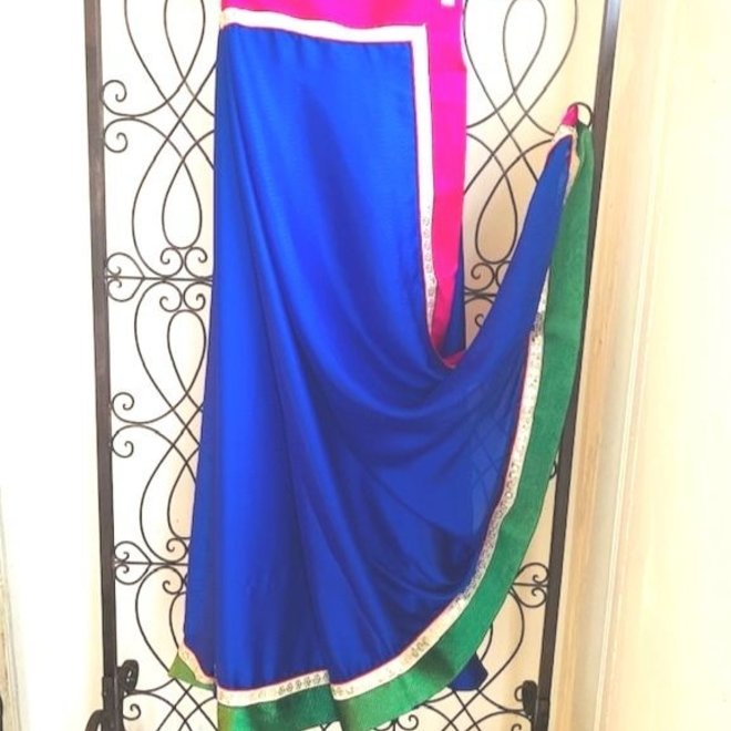 Sari Viskose Georgette in Blau