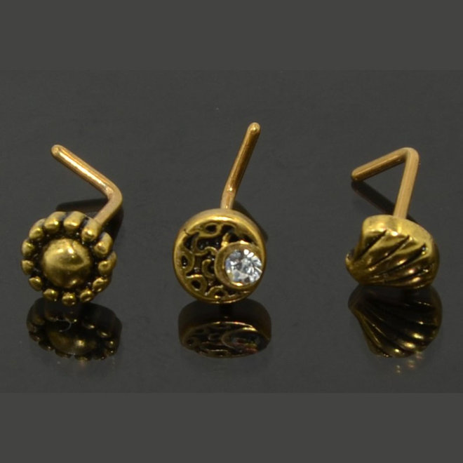 Nasenpiercing Muschel in Gold