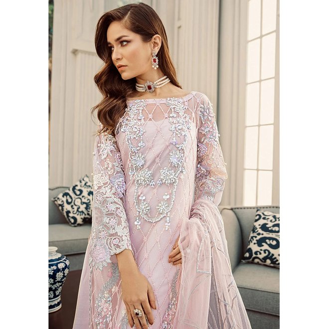 Salwar Kameez Rosé, Silber