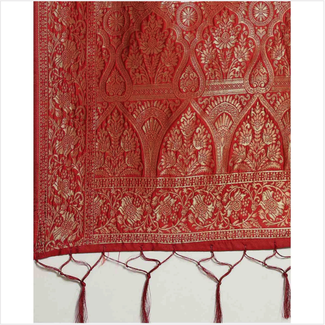 Sari Jacquard in Rot