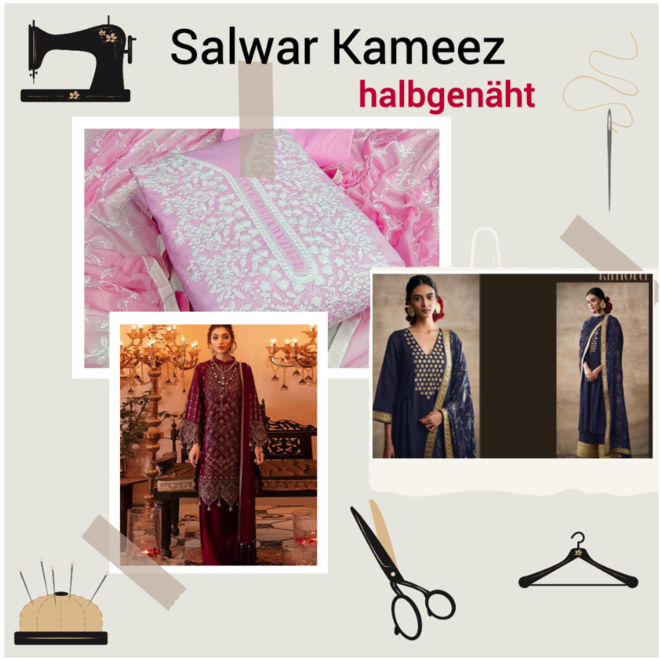 Salwar Kameez Stoffpaket - halbgenäht