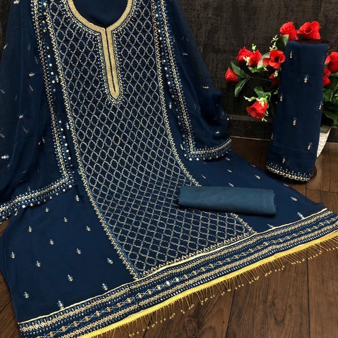 Salwar Kameez Stoffpaket – Halbgenähtes Set für dein individuelles Festoutfit