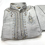 Kurta Pyjama in Hellgrau-Silber
