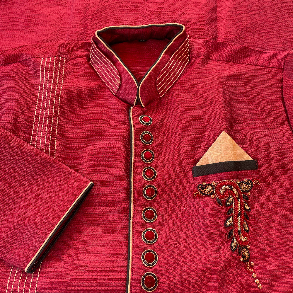 Sherwani in Rot in Gr. 50 Atelier Farbvision
