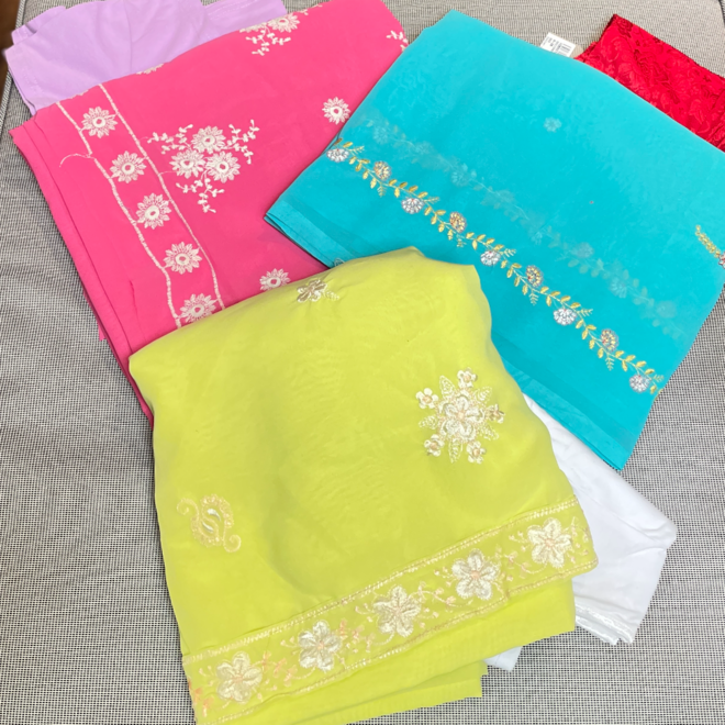 Sari Sparpaket (3 Sari Georgette im Angebot)