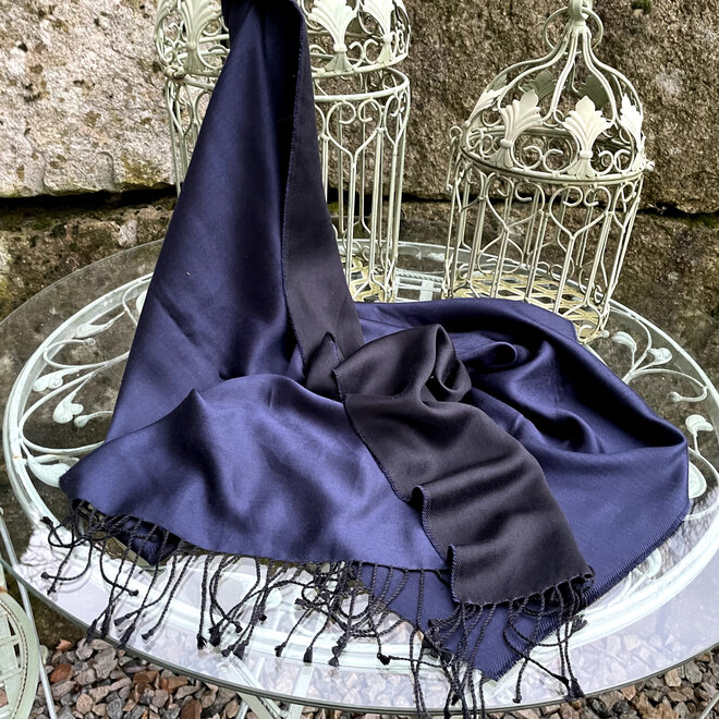 Pashmina Seide in Blau-Schwarz