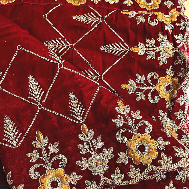 Indische Dupatta aus Samt