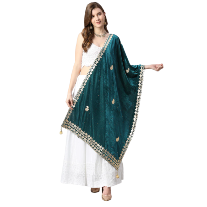 Indische Dupatta aus Samt