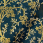 Dupion-Rohseide in Petrol mit Goldstickerei – Edle Meterware, 110 cm breit