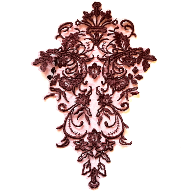 Dekorative Rückenapplikation aus Spitze in Weinrot – ca. 35 x 24 cm – ideal für Rückenausschnitte & Verzierungen