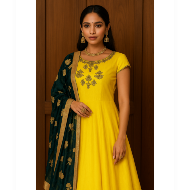 Salwar Kameez  in Gelb