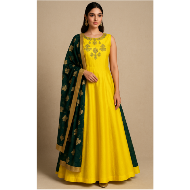 Salwar Kameez  in Gelb