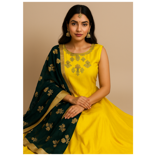 Salwar Kameez  in Gelb