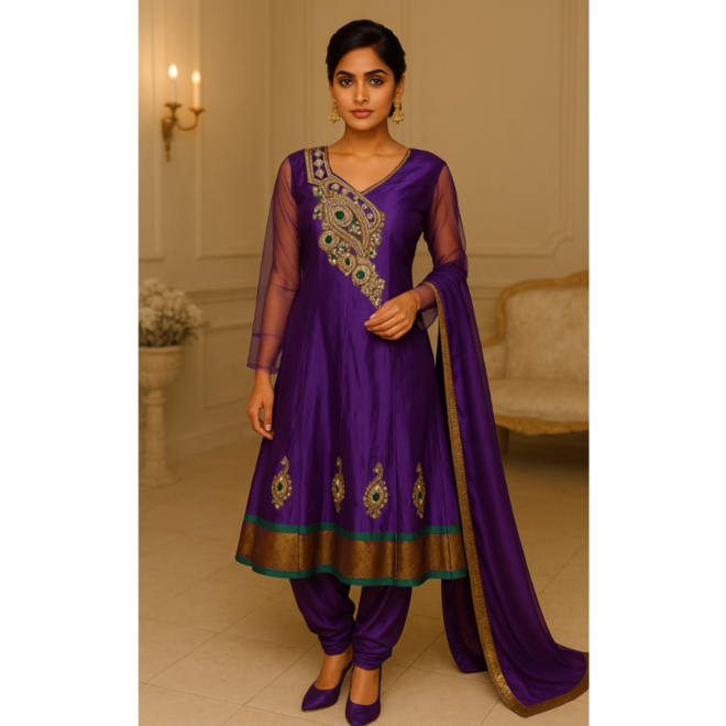 Anarkali Suit in Lila