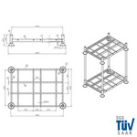 Mobiel stapelrek 1545x1180x310mm