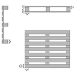 Blokpallet 1200x1000x158mm, gebruikt