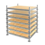 Mobiel stapelrek met multiplex plaat 1545x1180x310mm