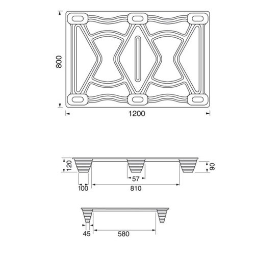 Houtvezelpallet gebruikt 1200x800x120mm, licht, nestbaar