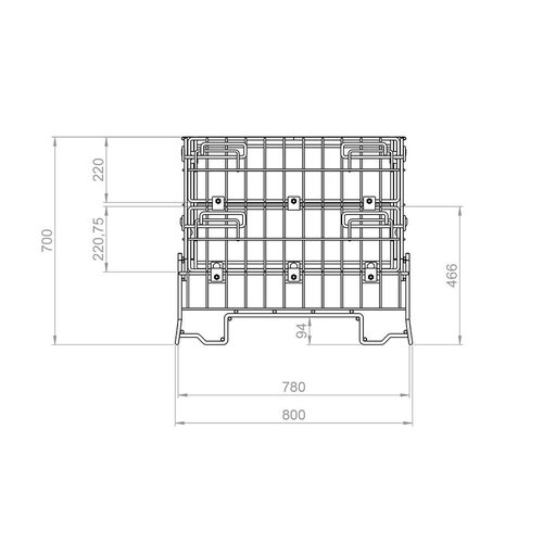 Gaascontainer gebruikt 800x600x700mm, verzinkt, inklapbaar