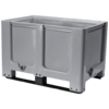 Kunststof palletbox 1200x800x800mm, 2 sledes, gesloten