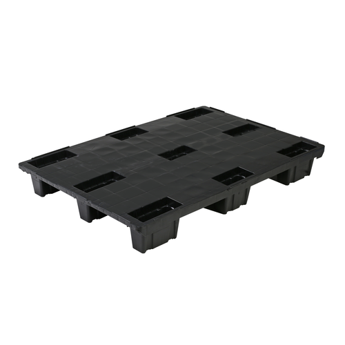 Kunststof pallet 1200x800x153mm - Nestbaar, gesloten, met rand