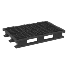 Kunststof pallet 1200x800x187mm, 3 sledes, met rand