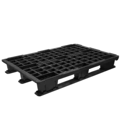 Kunststof pallet 1200x800x175mm - 3 sledes, gerasterd, met rand