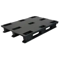 Kunststof pallet 1200x1000x175mm - 3 sledes, gesloten, met rand