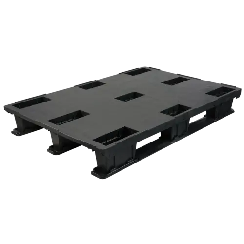 Kunststof pallet 1200x1000x175mm - 3 sledes, gesloten, met rand