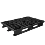 Kunststof pallet 1200x1000x175mm - 3 sledes, gerasterd, met rand
