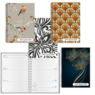 977-00-001: 8x Agenda H77 JEKA - omslag in 4 dessins