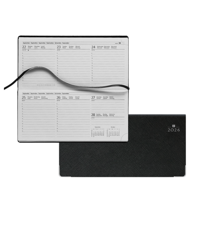 931-YT-161+: 3x Zakagenda H31 Genua 2026 - omslag Mela zwart met hoekjes