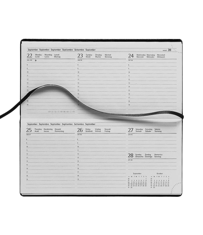 931-CL-840+: 3x Zakagenda H31 Genua 2027 - omslag Taggia zwart met hoekjes