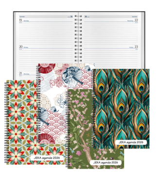977-00-001: 8x Bureau Agenda H77 JEKA 2026 - omslag in 4 dessins