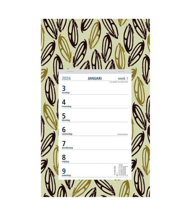 351-05-001: 12x Weekkalender 2026 op dessin schild