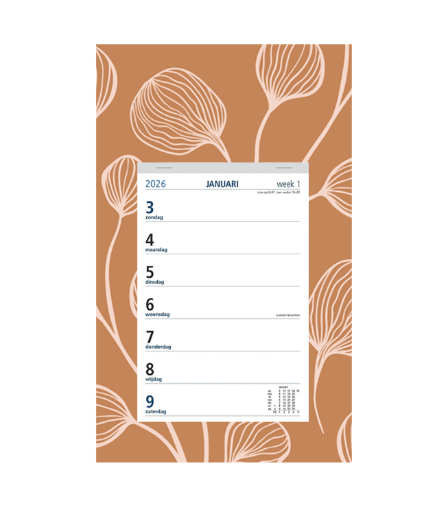 351-05-001: 12x Weekkalender 2026 op dessin schild